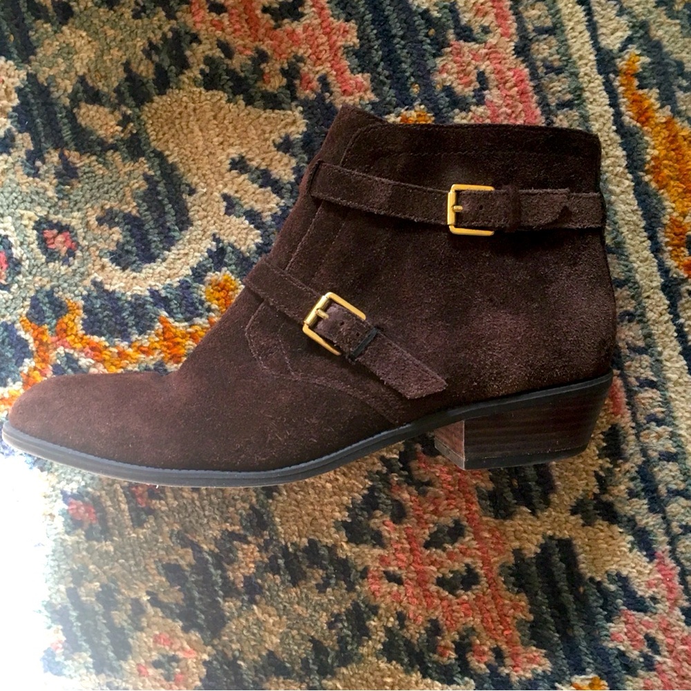 FRANCO SARTO Suede Ankle Boots - 
Sz 9.5- Brown